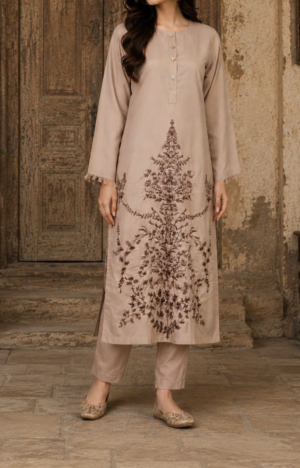 30801. 2PC Truffle  Shawl Emb
