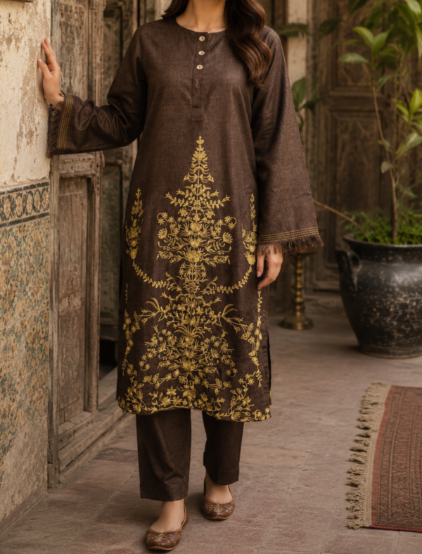 30833 Espresso Brown Wool 2pc