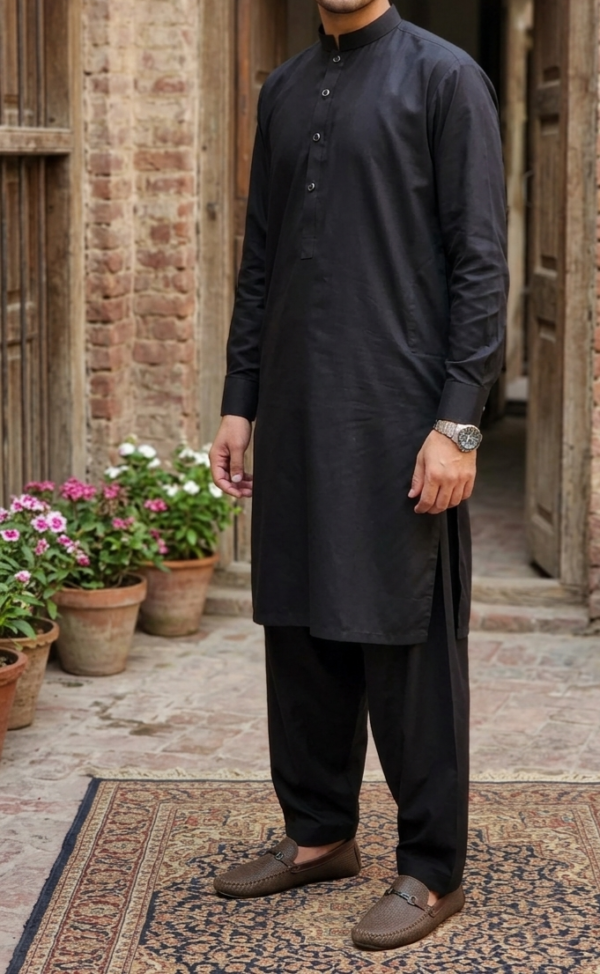 Men Black cotton 2pc