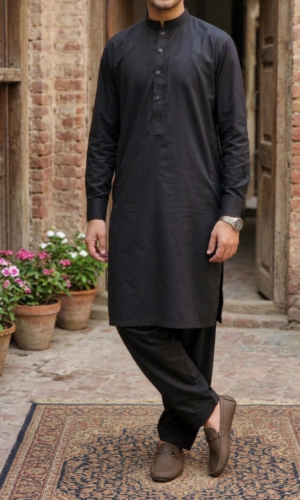 Men Black cotton 2pc