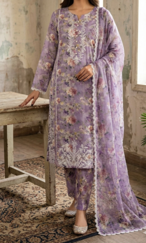 30941 MixLilac Doria Lawn  3pc