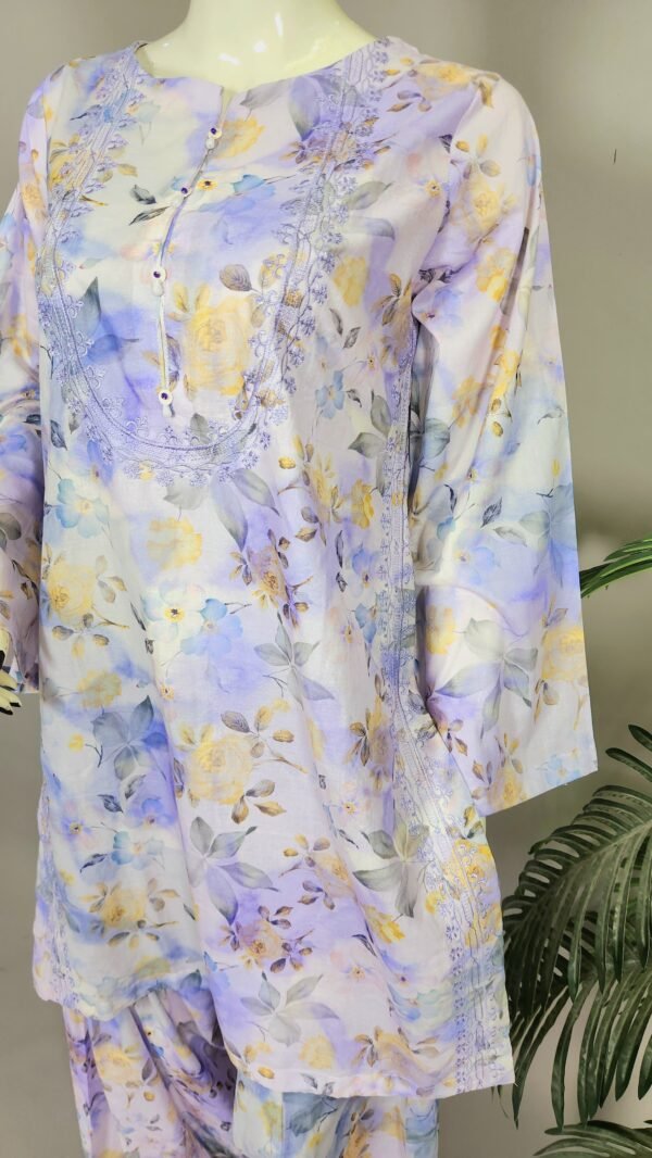 30953  2 Tone Lilac Printed  2pc
