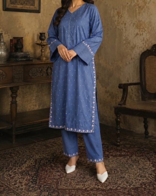 30975 Grayish Blue Allover 2pc