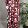 30984 Wine Mheroon Printed  2pc