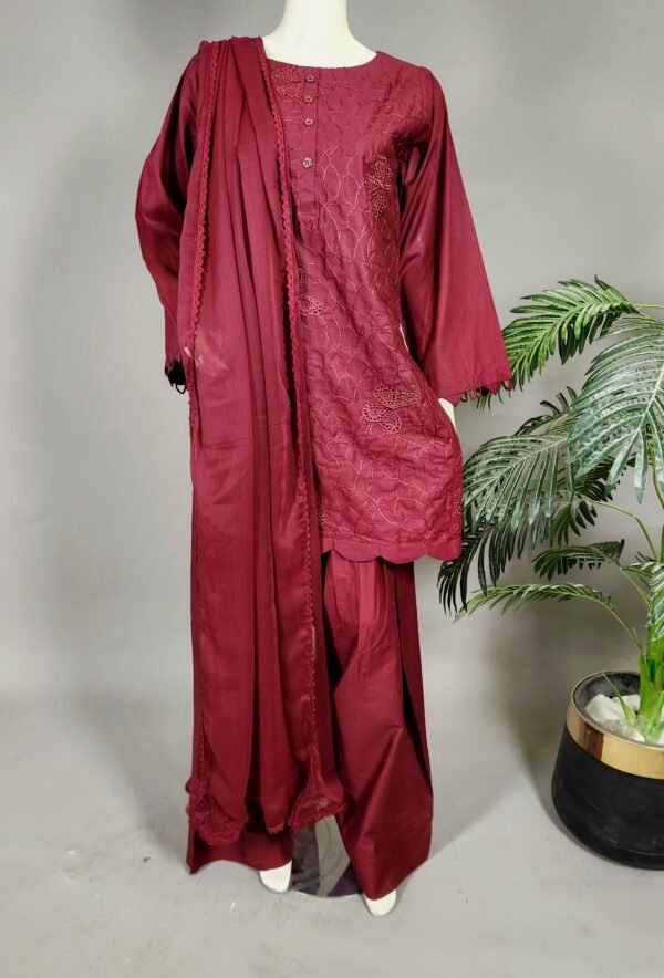 31014 Claret Butterfly Mheroon 3pc