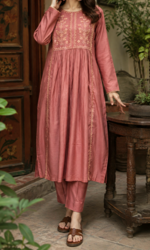 31010 Peony Teapink Frock 2pc