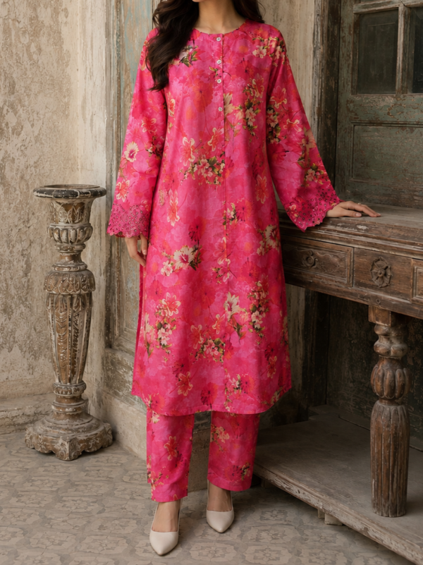 31026 Golal Hotpink Print 2pc