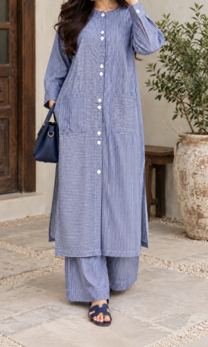 30154 Blue Stripes  Coord set
